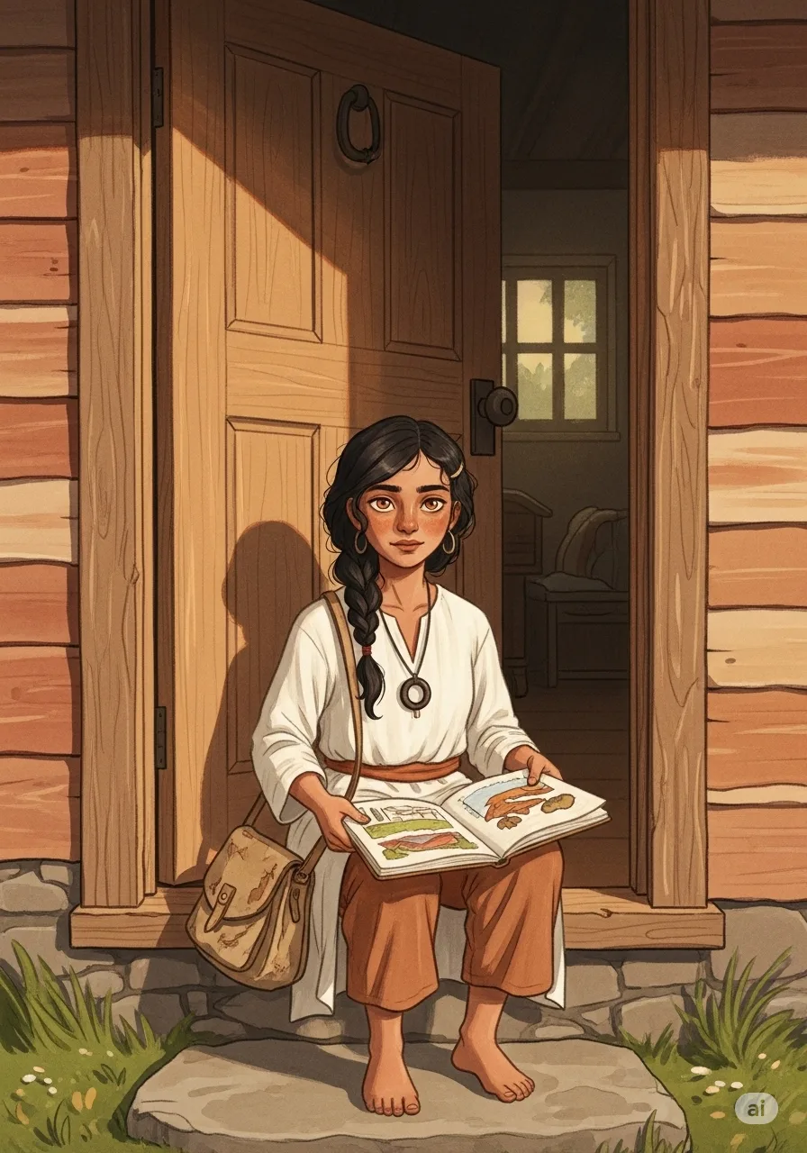 Página del libro de cuento con una imagen