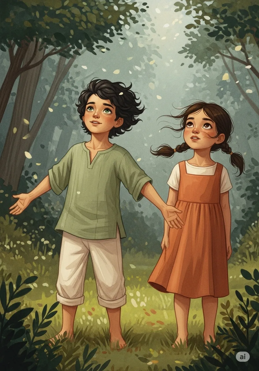 Página del libro de cuento con una imagen